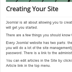 joomla article header after