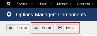options manager mass import export